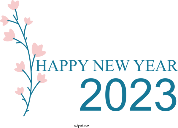Free Holidays Logo Design Flower For New Year 2023 Clipart Transparent Background