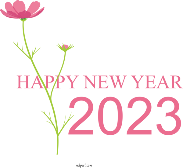 Free Holidays Plant Stem Cut Flowers Floral Design For New Year 2023 Clipart Transparent Background