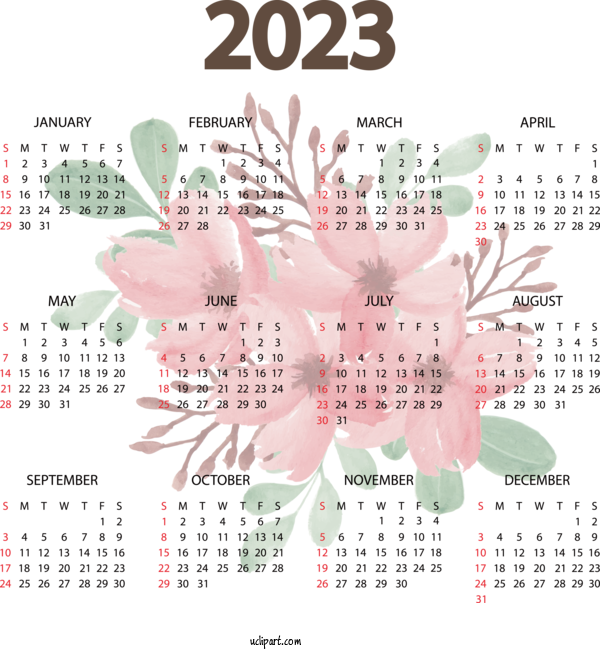 Free Yearly Calendar Calendar 2023 NEW YEAR Aztecs For 2023 Yearly Calendar Clipart Transparent Background