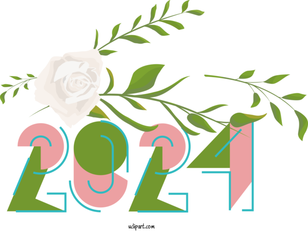Free Holidays Leaf Floral Design Plant Stem For New Year 2024 Clipart Transparent Background