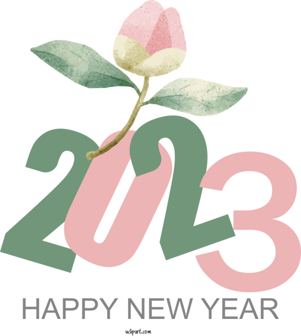 Free Holidays Floral Design Flower Design For New Year 2023 Clipart Transparent Background