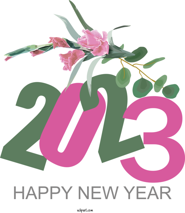 Free Holidays Floral Design The Arts Logo For New Year 2023 Clipart Transparent Background