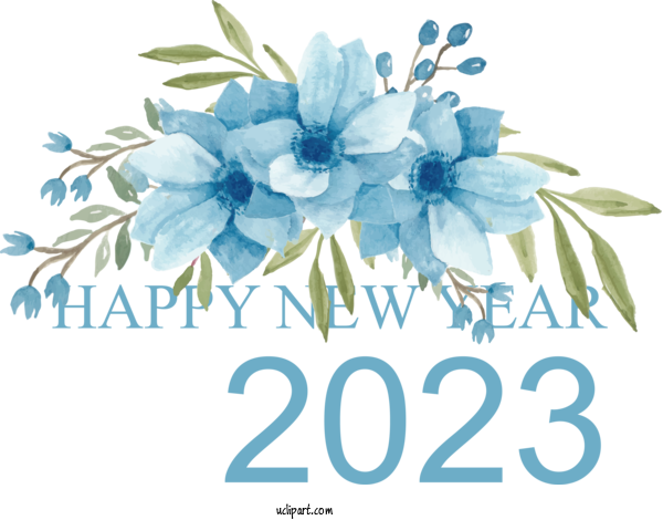 Free Holidays Floral Design Flower Bouquet Flower For New Year 2023 Clipart Transparent Background
