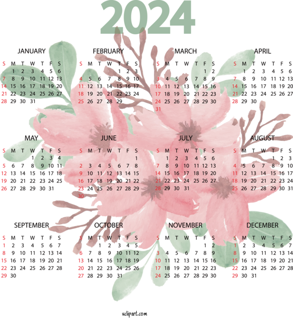 Free Yearly Calendar Flower Calendar Aztec Sun Stone For 2024 Yearly Calendar Clipart Transparent Background
