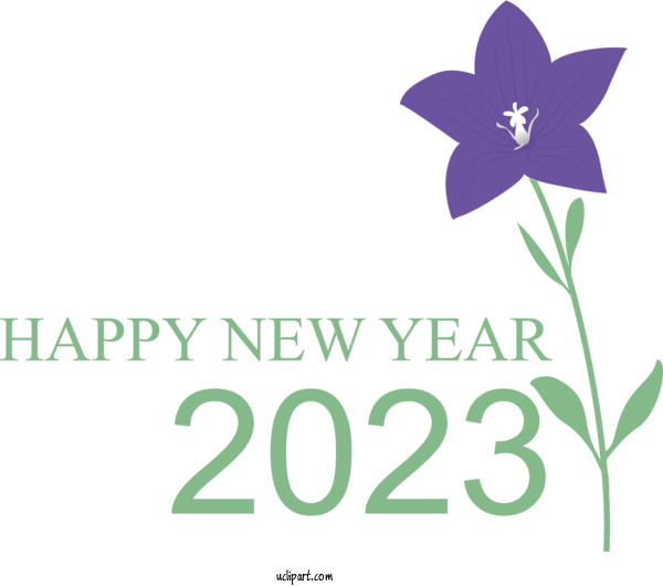 Free Holidays Cut Flowers Leaf Logo For New Year 2023 Clipart Transparent Background