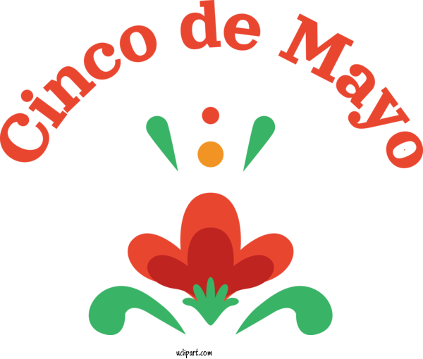 Free Holidays Logo Flower Text For Cinco De Mayo Clipart Transparent Background