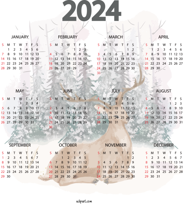 Free Holidays RSA Conference Design Calendar For New Year 2024 Clipart Transparent Background