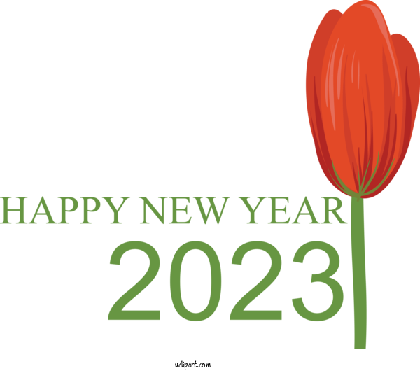 Free Holidays Flower Cut Flowers Logo For New Year 2023 Clipart Transparent Background