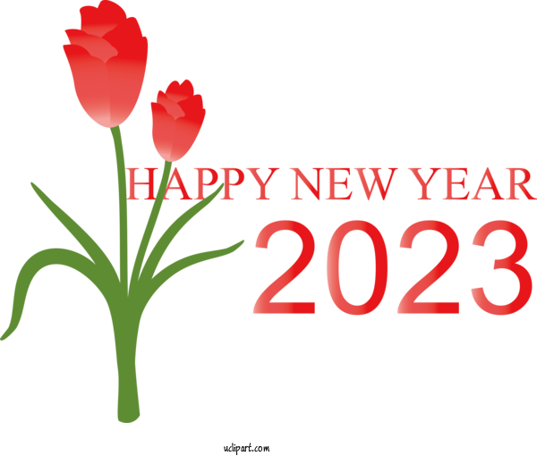Free Holidays Floral Design Plant Stem Cut Flowers For New Year 2023 Clipart Transparent Background