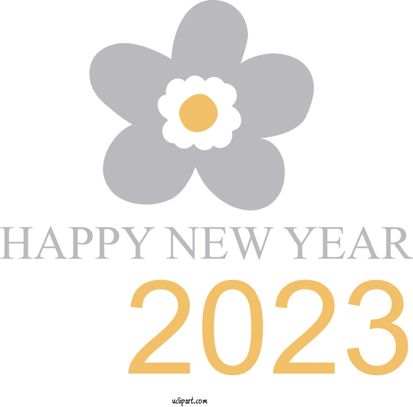 Free Holidays Cut Flowers Logo For New Year 2023 Clipart Transparent Background