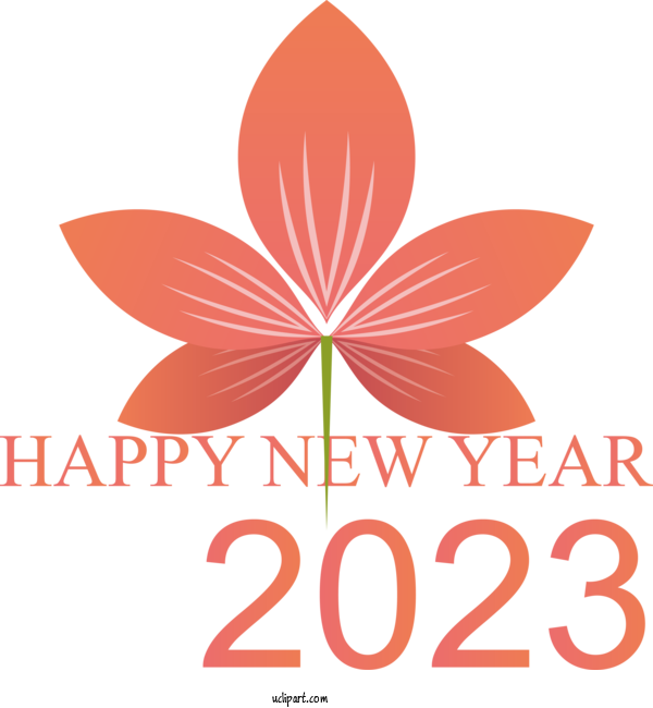 Free Holidays Flower Logo Line For New Year 2023 Clipart Transparent Background