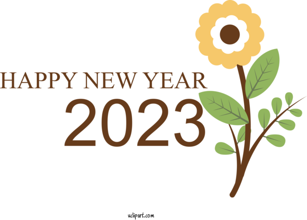 Free Holidays Flower Plant Stem Leaf For New Year 2023 Clipart Transparent Background