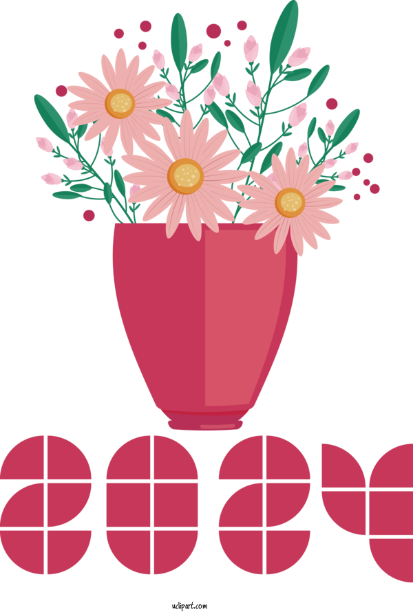 Free Holidays Flower Design Flower Flower Bouquet For New Year 2024 Clipart Transparent Background