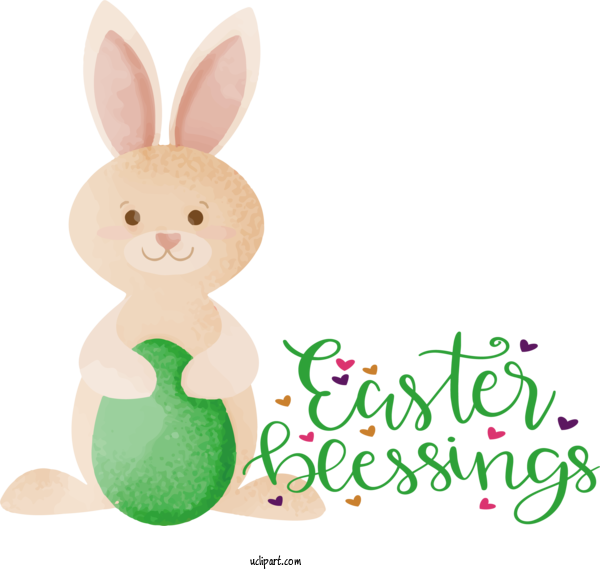 Free Holidays Easter Bunny Rabbit Font For Easter Clipart Transparent Background