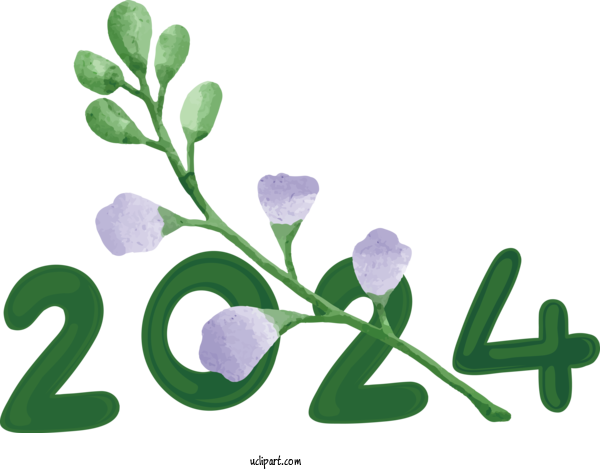 Free Holidays Leaf Plant Stem Floral Design For New Year 2024 Clipart Transparent Background