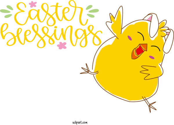 Free Holidays Flower Cartoon Yellow For Easter Clipart Transparent Background
