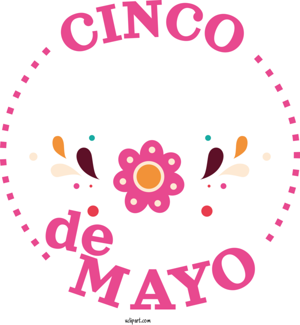 Free Holidays Circle Logo Flower For Cinco De Mayo Clipart Transparent Background