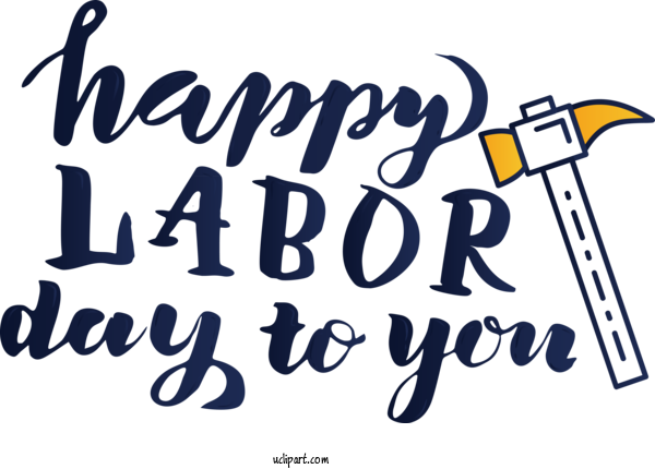 Free Holidays Logo Calligraphy Line For Labor Day Clipart Transparent Background