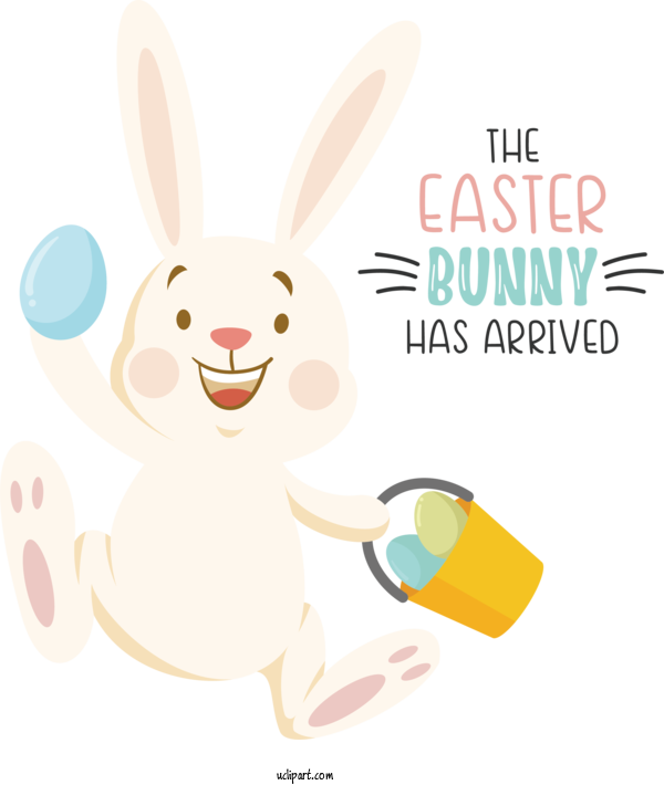 Free Holidays Cartoon Drawing Rabbit For Easter Clipart Transparent Background