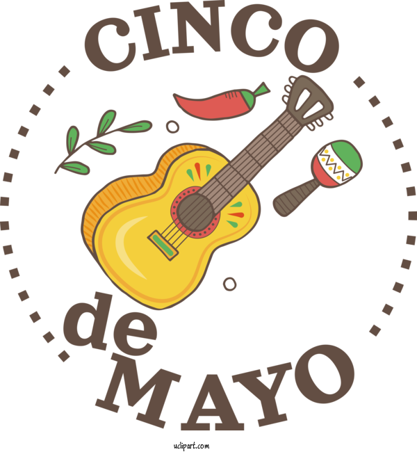 Free Holidays Guitar Accessory Guitar Logo For Cinco De Mayo Clipart Transparent Background