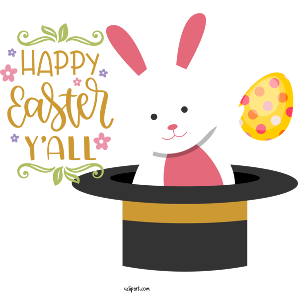 Free Holidays Easter Bunny Cartoon Flower For Easter Clipart Transparent Background