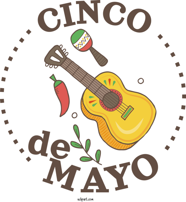 Free Holidays Guitar Guitar Accessory String Instrument For Cinco De Mayo Clipart Transparent Background
