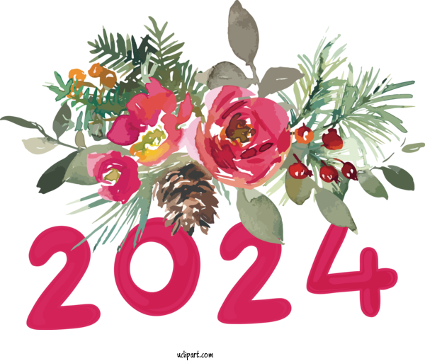 Free Holidays Rhode Island School Of Design (RISD) 2023 NEW YEAR Watercolor Painting For New Year 2024 Clipart Transparent Background