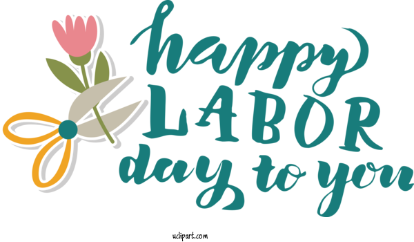 Free Holidays Floral Design Flower Logo For Labor Day Clipart Transparent Background