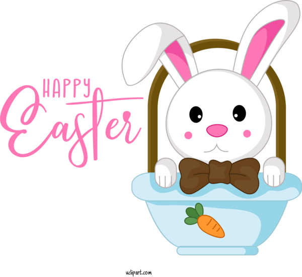 Free Holidays Easter Bunny Hares Rabbit For Easter Clipart Transparent Background