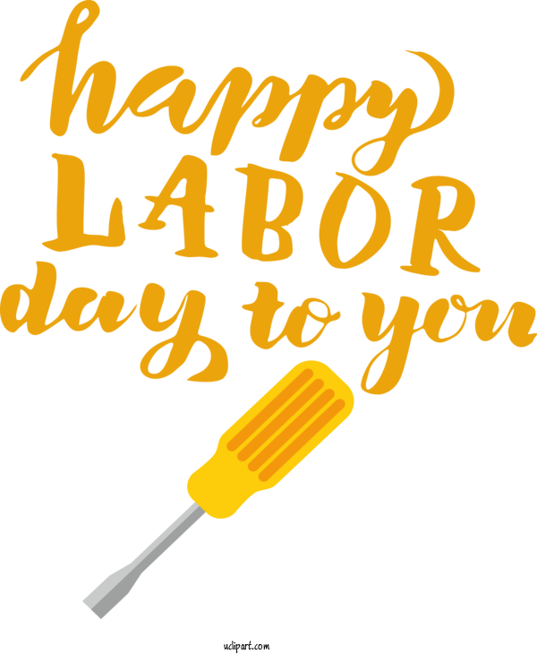 Free Holidays Line Yellow Happiness For Labor Day Clipart Transparent Background