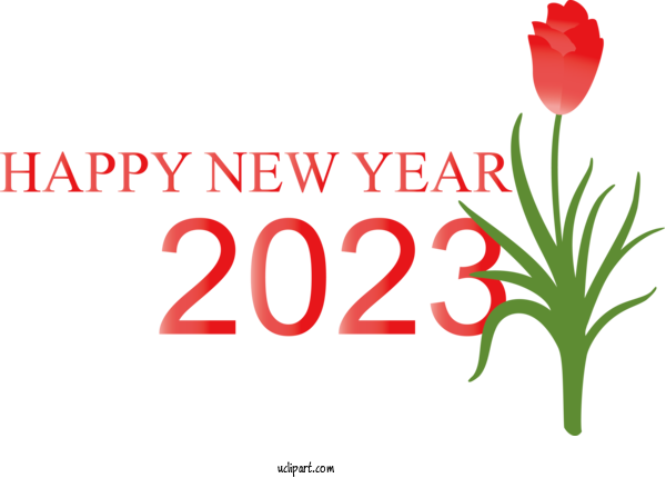 Free Holidays Cut Flowers Floral Design Flower For New Year 2023 Clipart Transparent Background