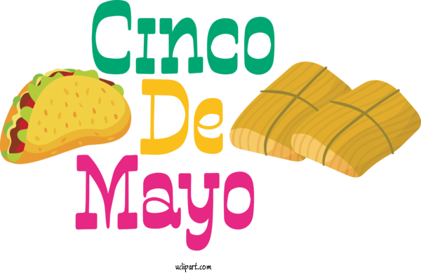 Free Holidays Logo Font Design For Cinco De Mayo Clipart Transparent Background