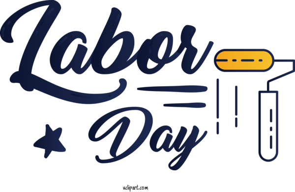 Free Holidays Logo Design Number For Labor Day Clipart Transparent Background