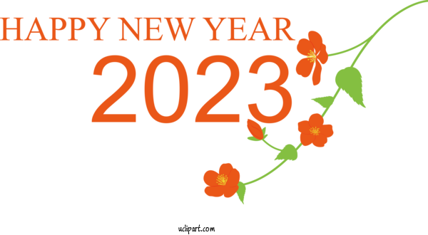 Free Holidays Leaf Floral Design Design For New Year 2023 Clipart Transparent Background