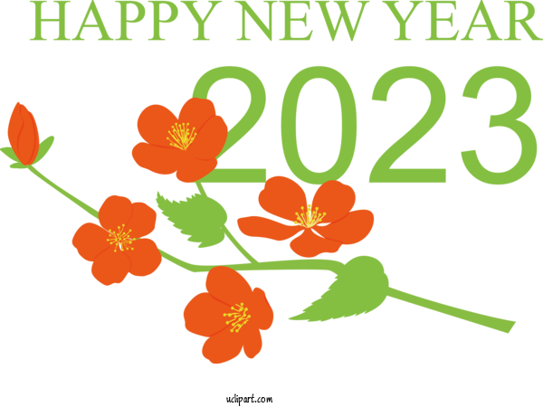 Free Holidays Flowering Pot Plants (2). Flower Floral Design For New Year 2023 Clipart Transparent Background