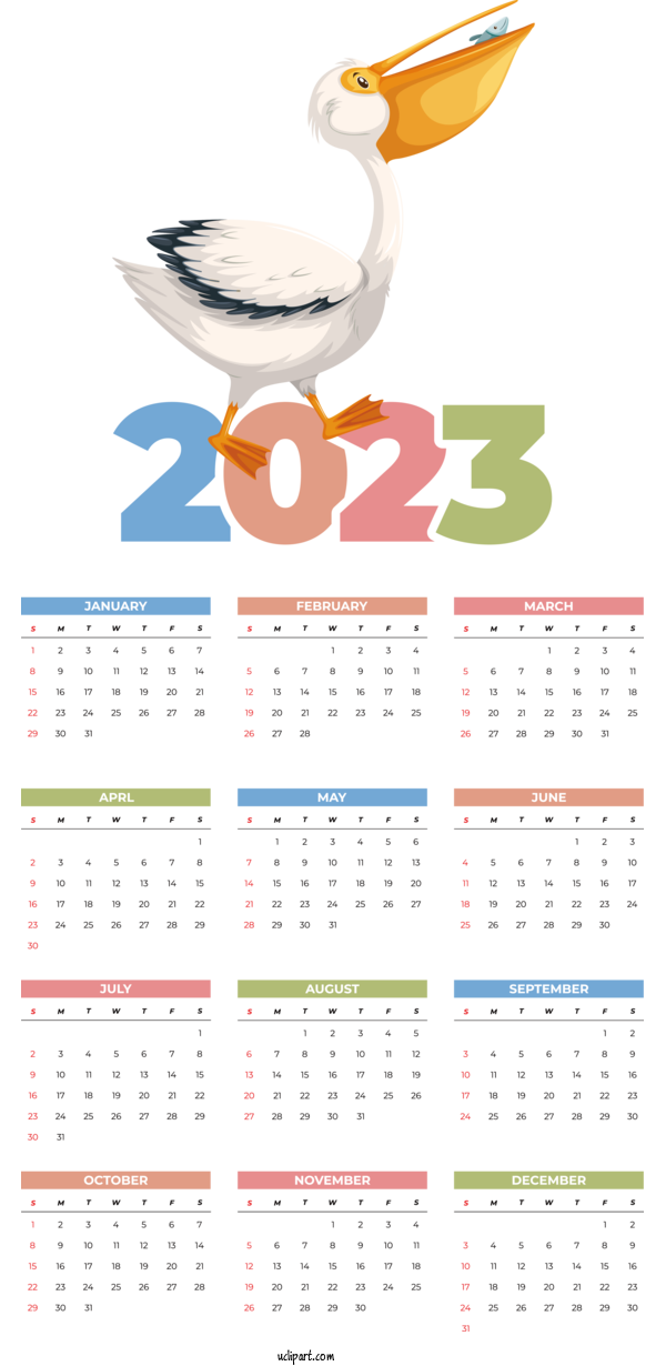 Free Life Calendar 2023 Vector For Yearly Calendar Clipart Transparent Background