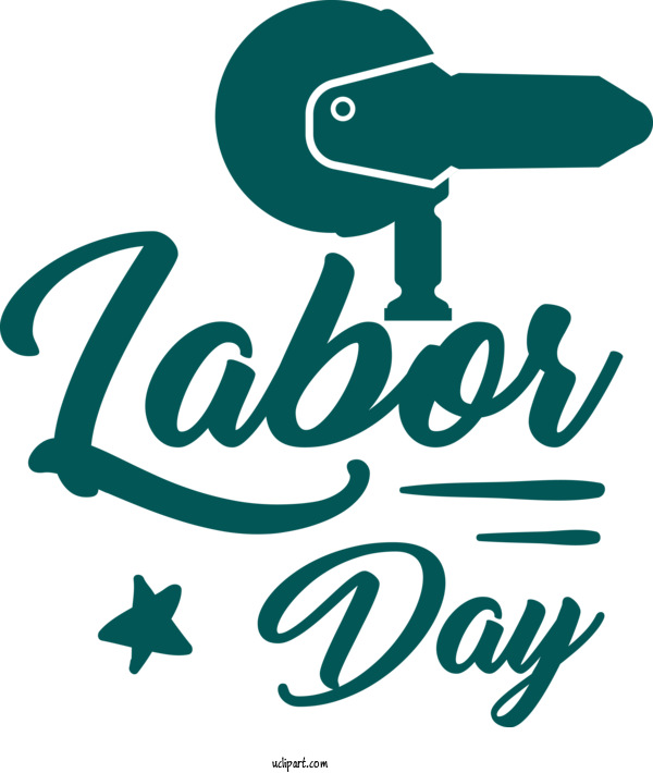 Free Holidays Logo Green Teal For Labor Day Clipart Transparent Background