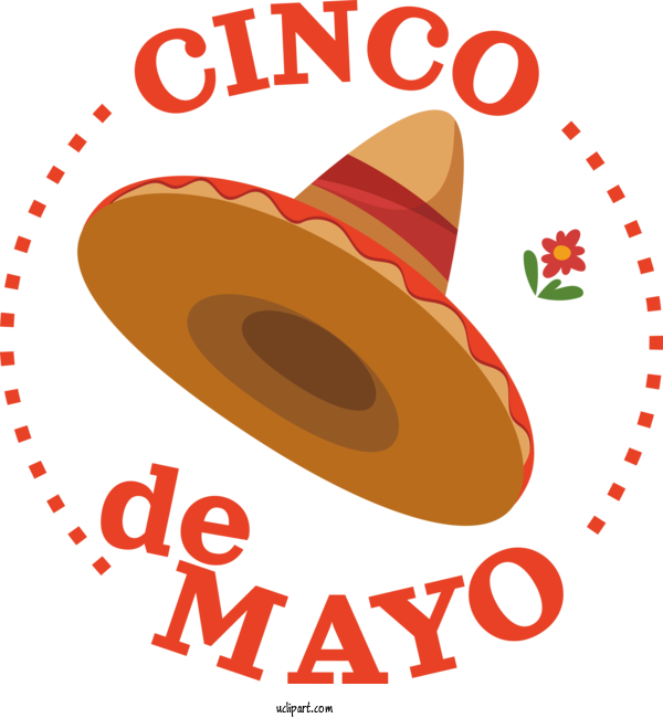 Free Holidays Line Logo Text For Cinco De Mayo Clipart Transparent Background