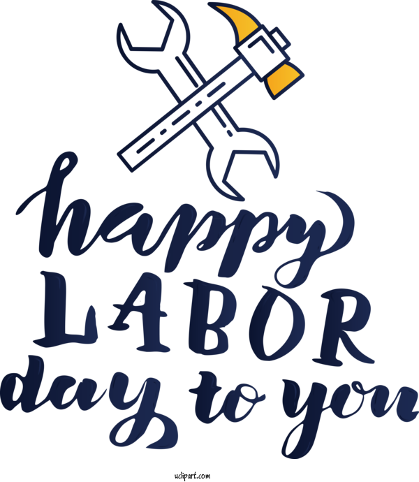 Free Holidays Logo Calligraphy Line For Labor Day Clipart Transparent Background
