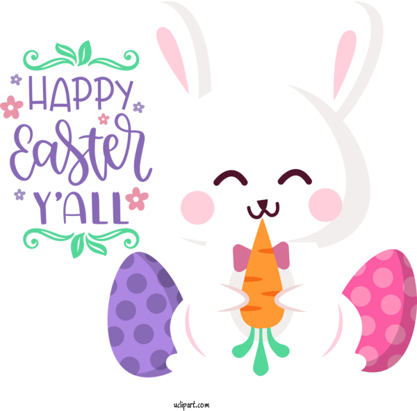 Free Holidays Easter Bunny Easter Egg Design For Easter Clipart Transparent Background