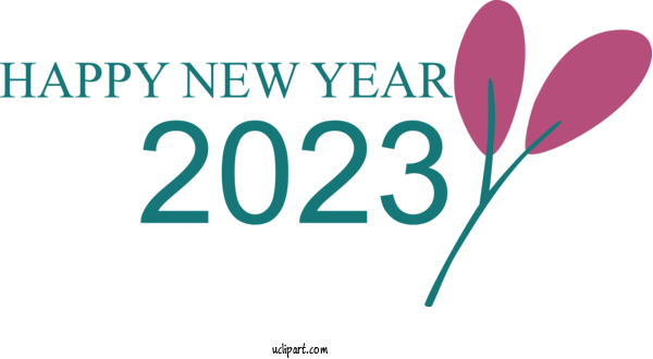 Free Holidays Logo Design Teal For New Year 2023 Clipart Transparent Background