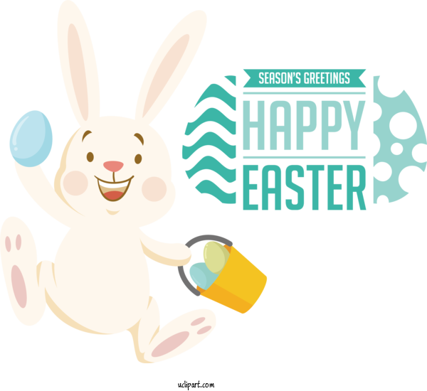 Free Holidays Rabbit Easter Bunny Design For Easter Clipart Transparent Background