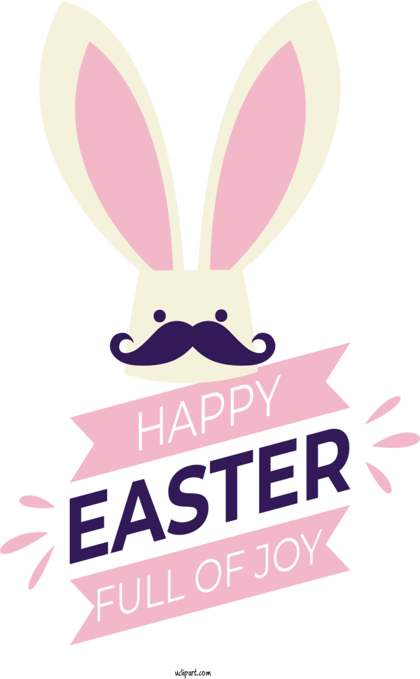 Free Holidays Easter Bunny Cartoon Logo For Easter Clipart Transparent Background