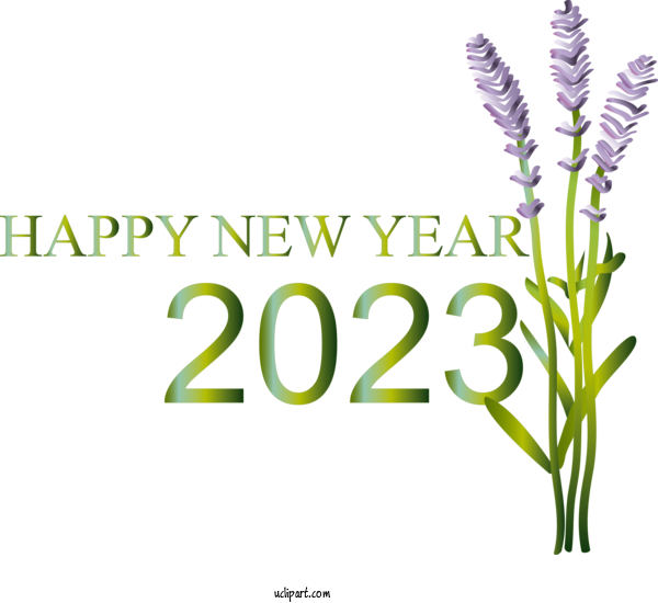 Free Holidays Lavender Design Cartoon For New Year 2023 Clipart Transparent Background
