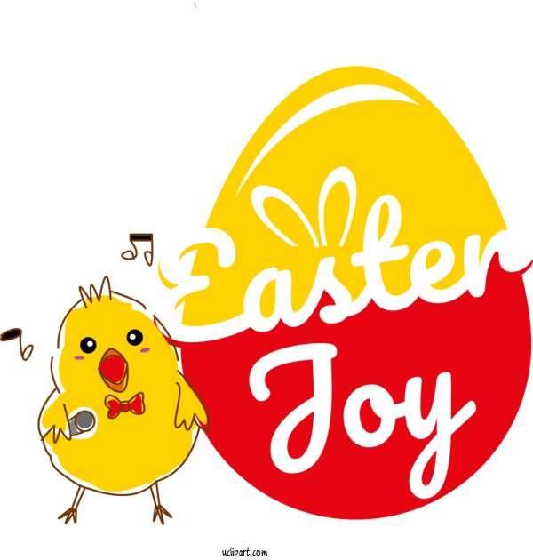 Free Holidays Cartoon Yellow Text For Easter Clipart Transparent Background