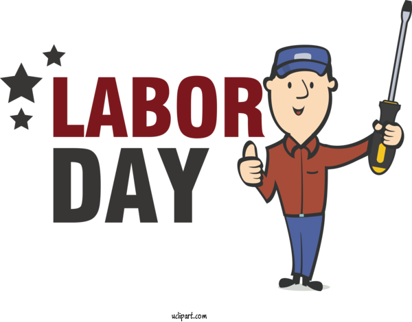 Free Holidays Human Cartoon Logo For Labor Day Clipart Transparent Background