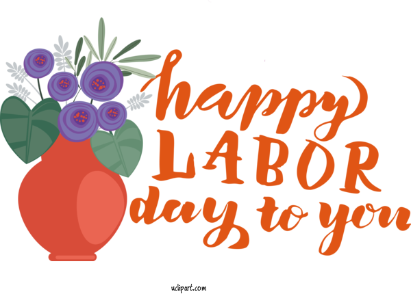 Free Holidays Flower Cartoon Greeting Card For Labor Day Clipart Transparent Background