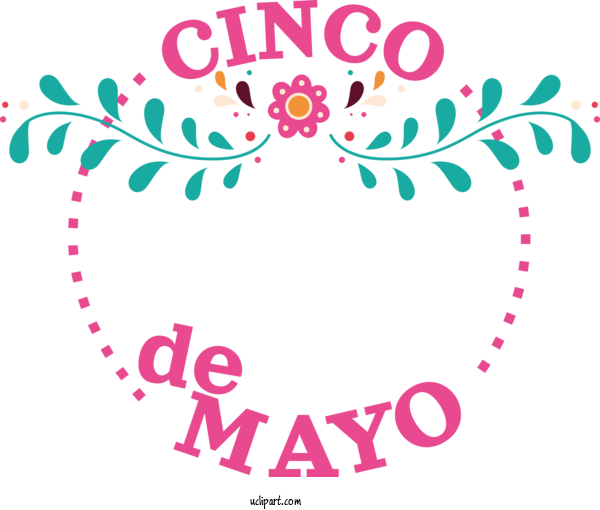 Free Holidays Design Floral Design Logo For Cinco De Mayo Clipart Transparent Background