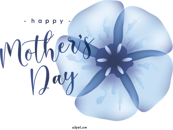 Free Holidays Design Cobalt Blue Font For Mothers Day Clipart Transparent Background