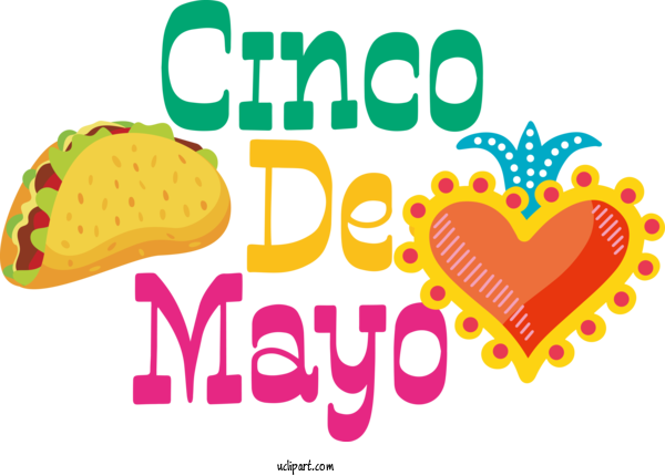 Free Holidays Logo Fast Food Line For Cinco De Mayo Clipart Transparent Background